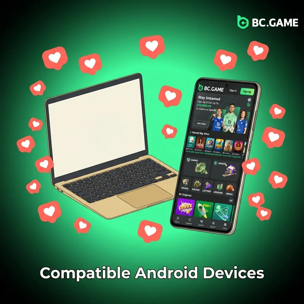 BC Game Android app compatible devices including Samsung, Xiaomi, OPPO, Vivo, Realme and Tecno models in Pakistan