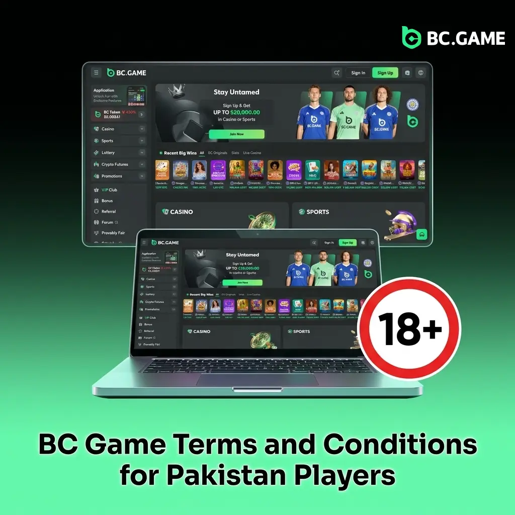 BC Game Terms and Conditions for Pakistan players covering age, accounts, bonuses, KYC, and dispute rules
