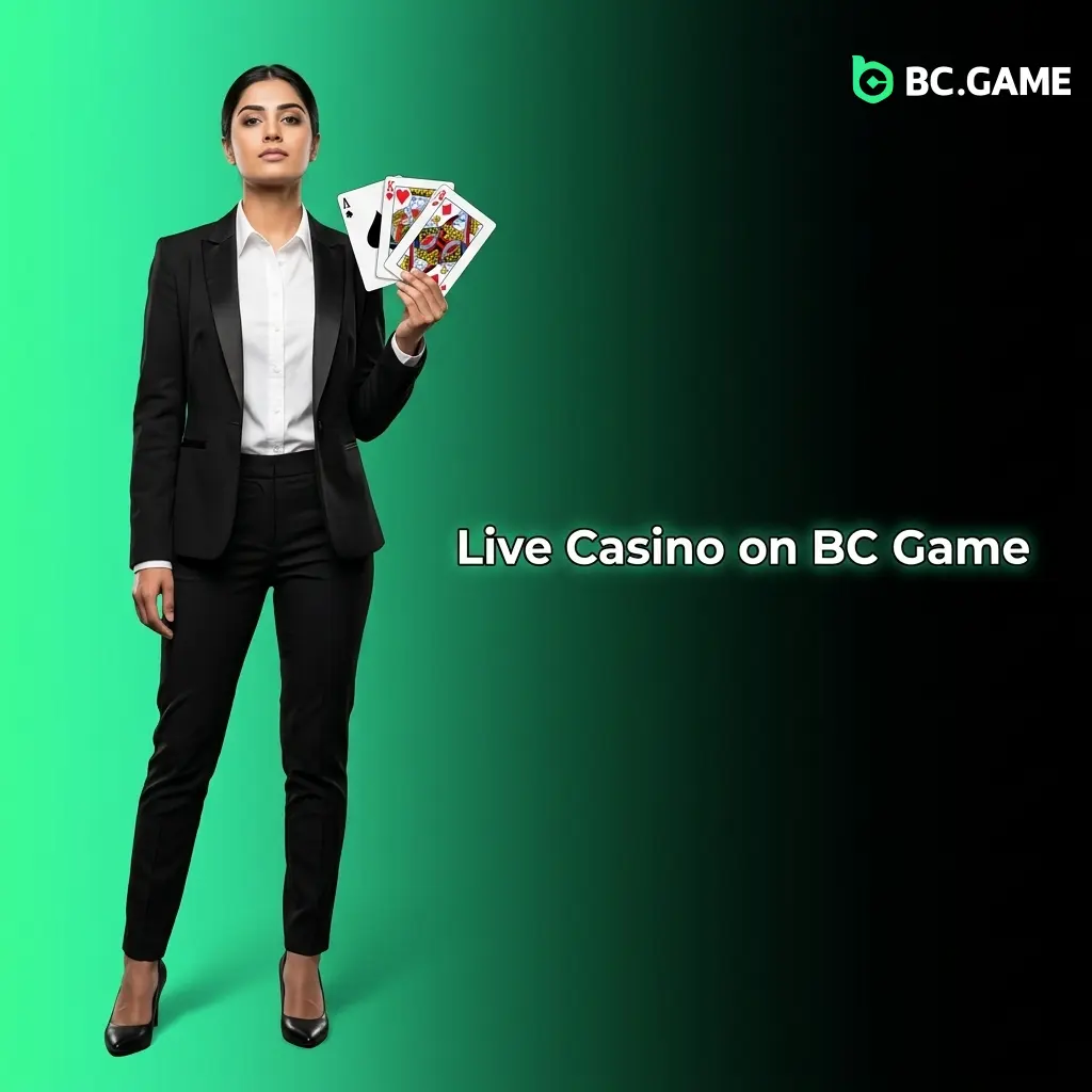 BC Game live casino with real dealers streaming HD sessions of blackjack, baccarat, roulette, and game shows