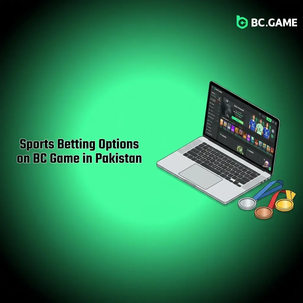 BC Game sportsbook interface showing 30+ sports betting markets including cricket, football, and kabaddi for Pakistan players