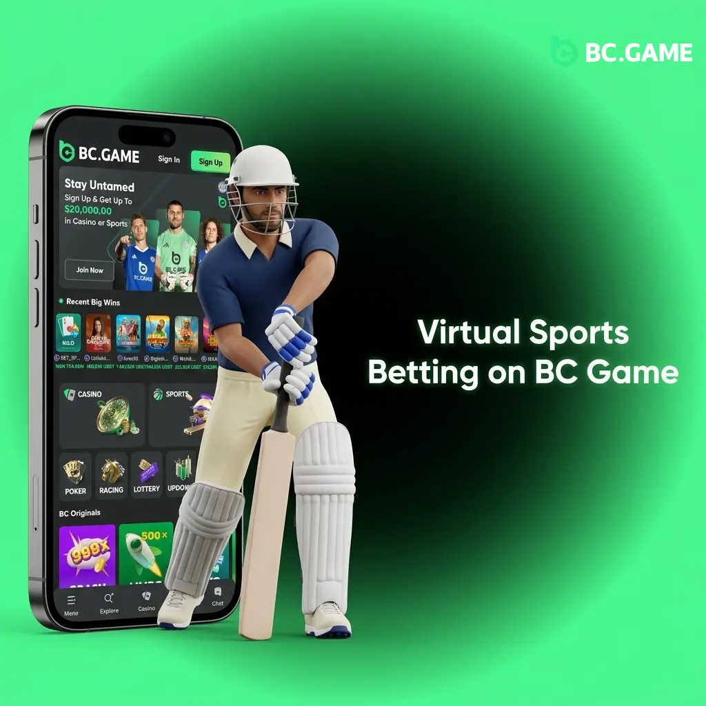 Virtual sports betting on BC Game featuring football, basketball, horse racing and greyhound racing simulations for Pakistan players